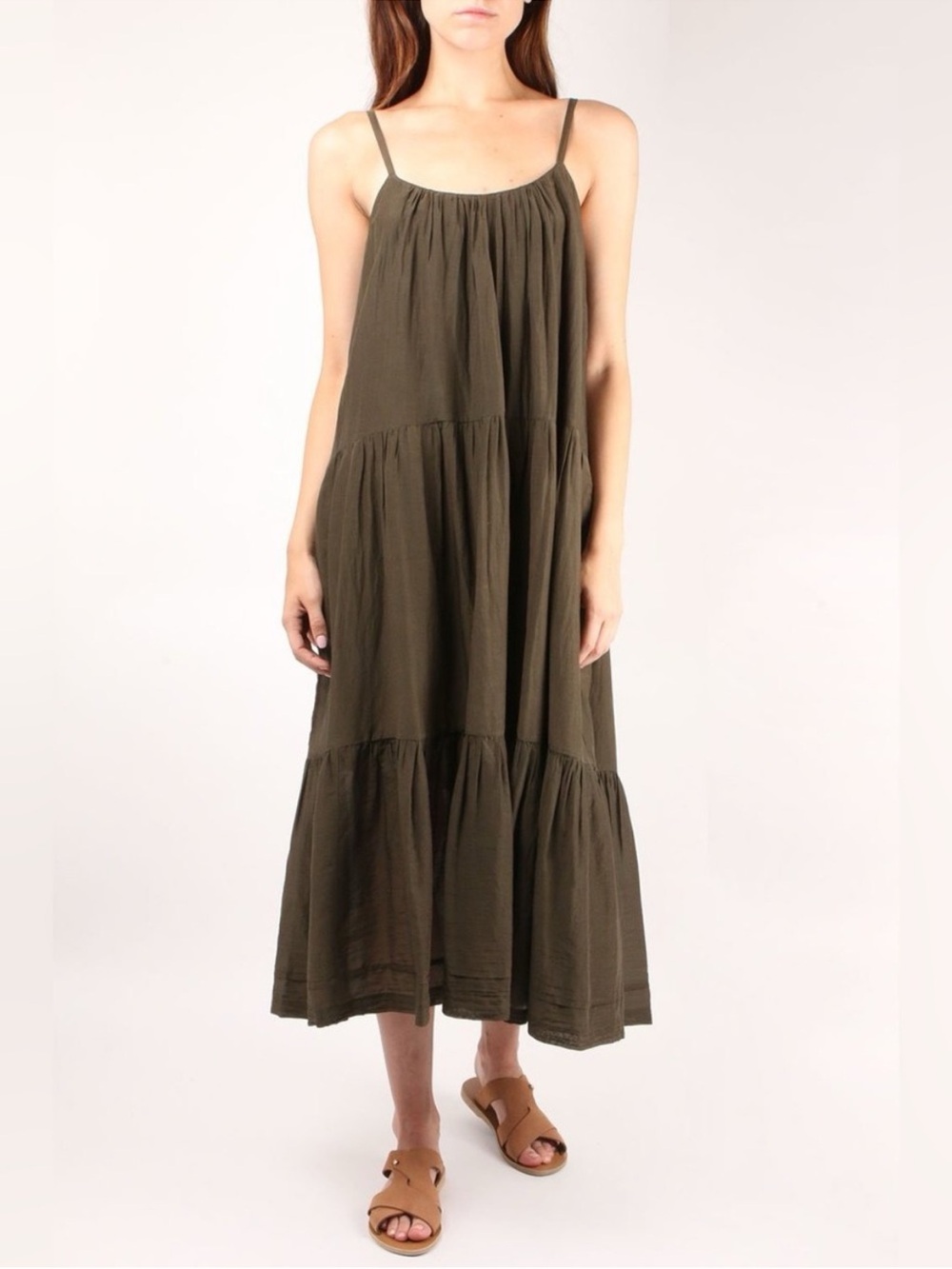Xirena Lina Cotton Dress Olive Green